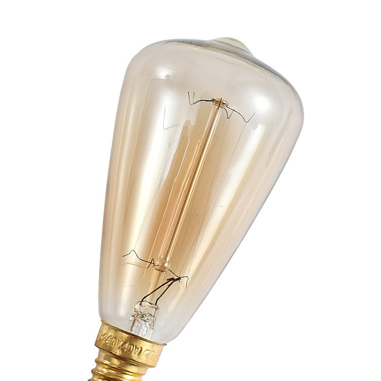 Edison vintage Style Light Bulbs sT48 tube shape filament 40w amber glass edison bulb