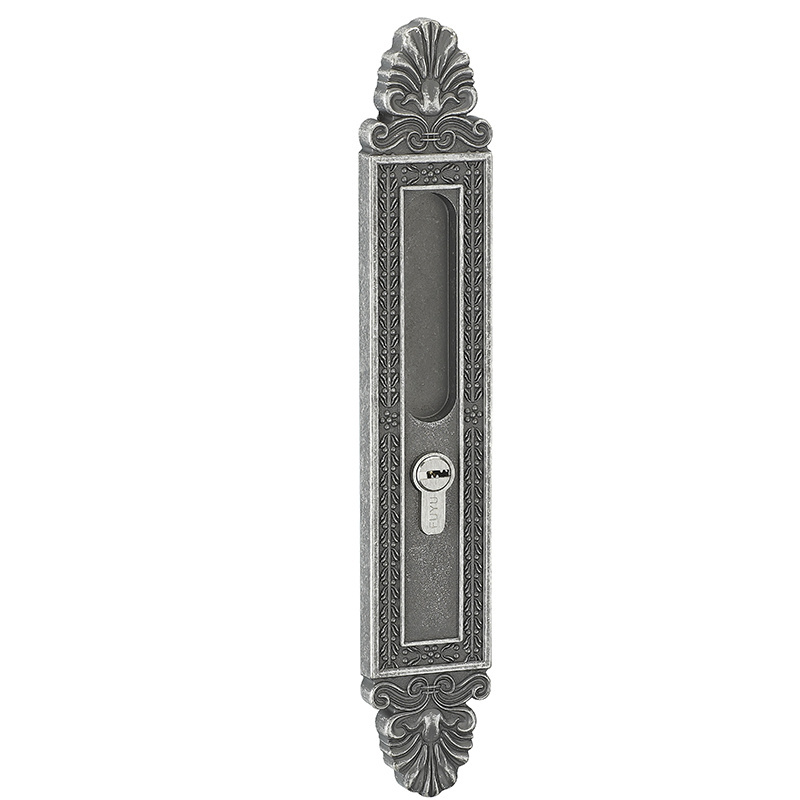 Luxury zinc alloy mortise handle set sliding door key lock