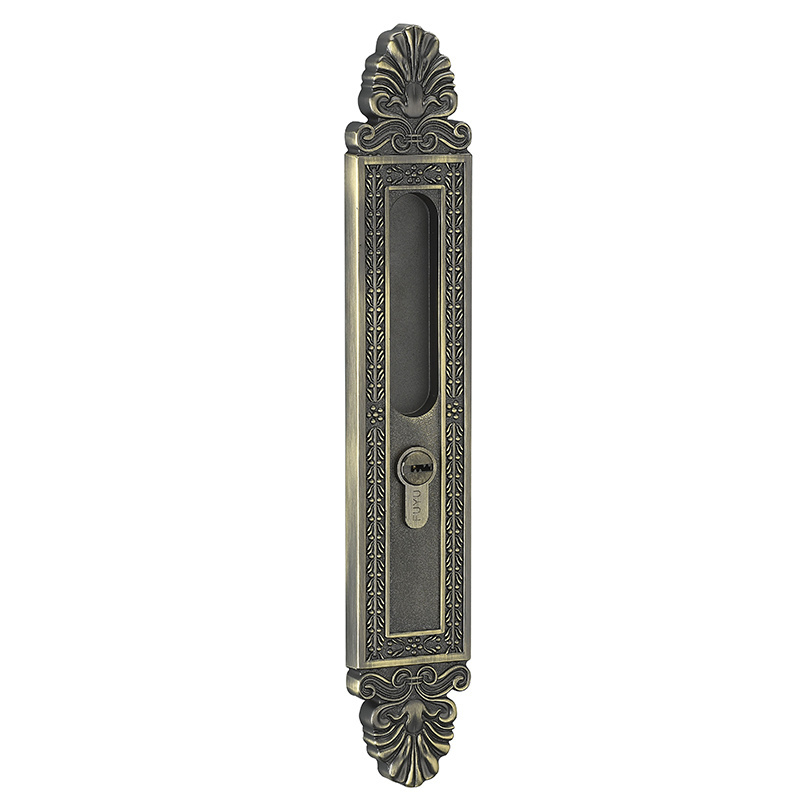 Luxury zinc alloy mortise handle set sliding door key lock