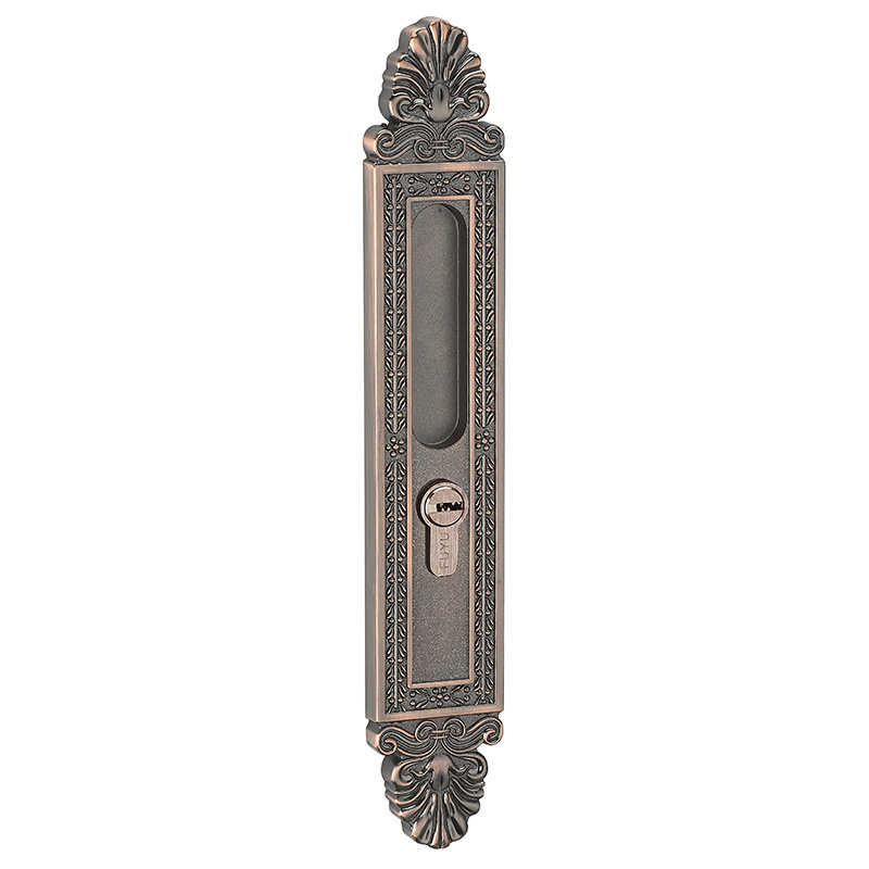 Luxury zinc alloy mortise handle set sliding door key lock