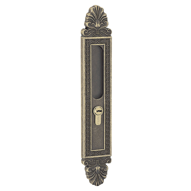 Luxury zinc alloy mortise handle set sliding door key lock