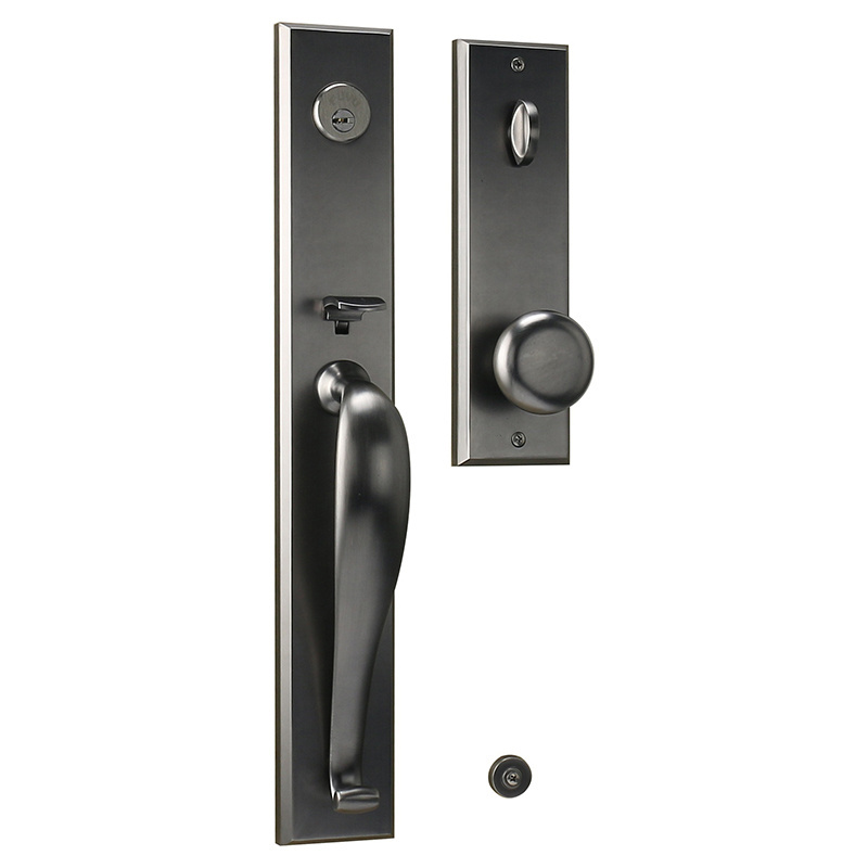 Factory Supply Zinc Alloy Fire And Burglar Proof Security Black Long Plate Door Lock