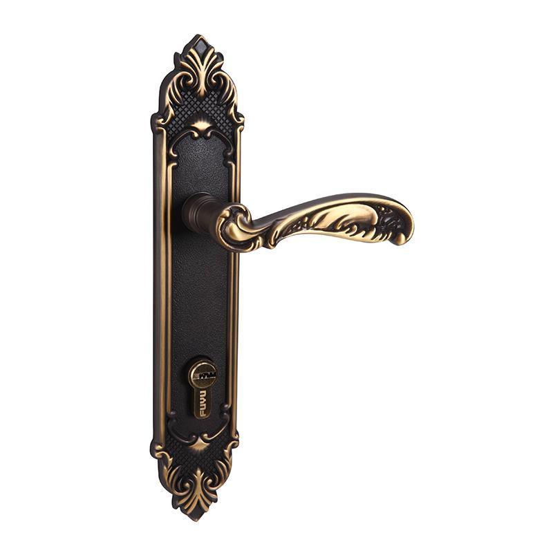 Luxury Solid Brass Rose Gold Finish Two Open Door Handle Lock