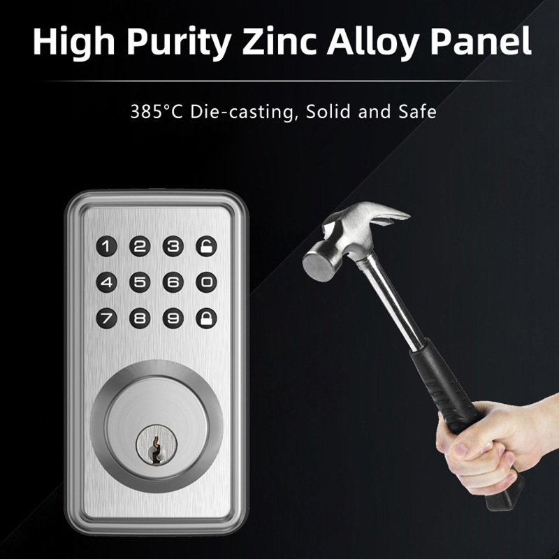 Cheap Password Key Open Zinc Alloy Door Lock Electronic Deadbolt For 35-55Mm Thickness Door