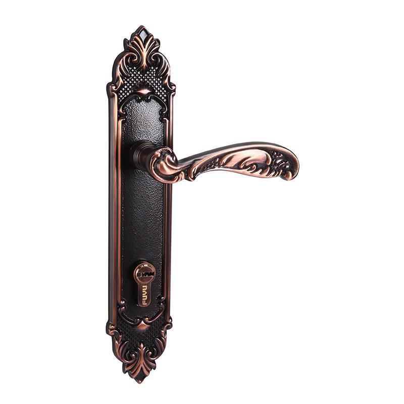 Luxury Solid Brass Rose Gold Finish Two Open Door Handle Lock