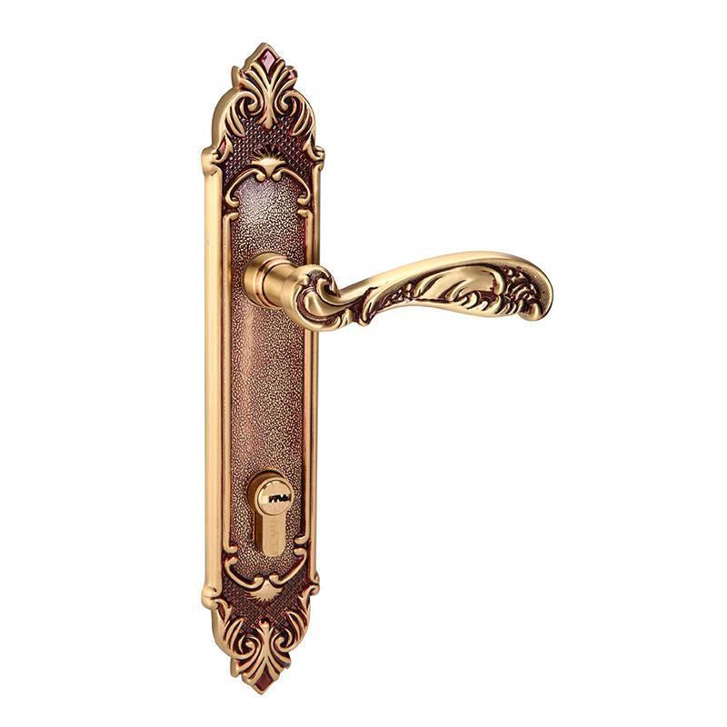 Luxury Solid Brass Rose Gold Finish Two Open Door Handle Lock