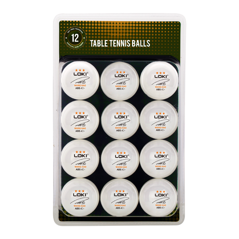 LOKI blister package ping pong balls Custom logo 3 star pingpong ball ABS table tennis balls 40+