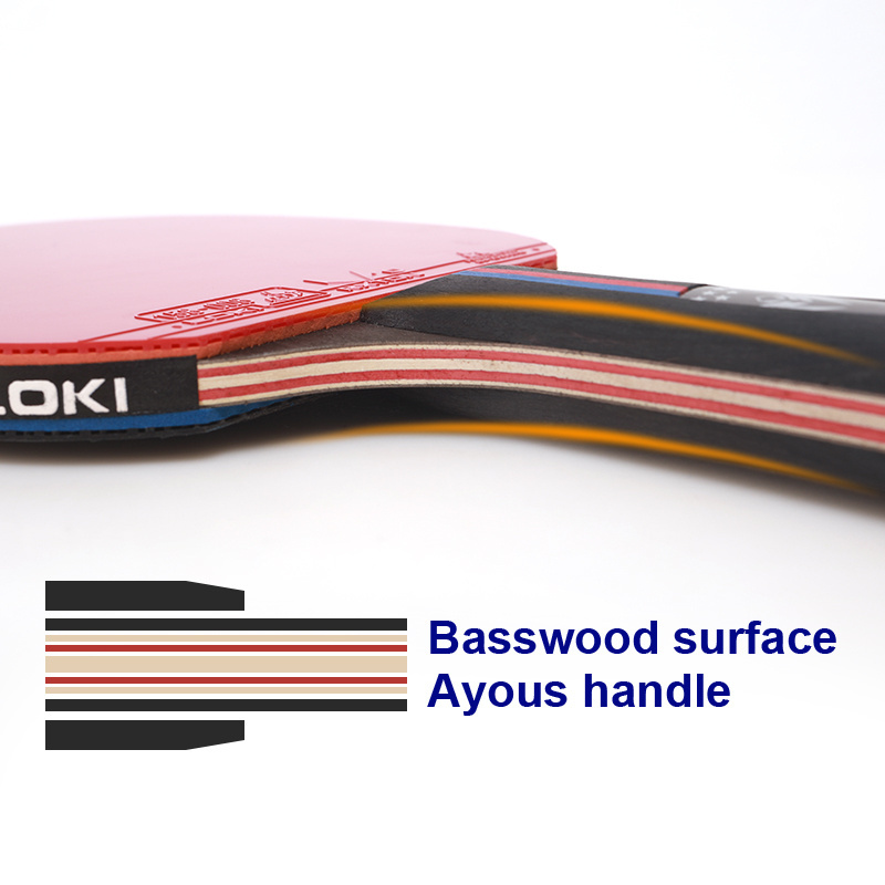 Wholesale LOKI K series 6 star professional wood table tennis racket ping pong paddle bat