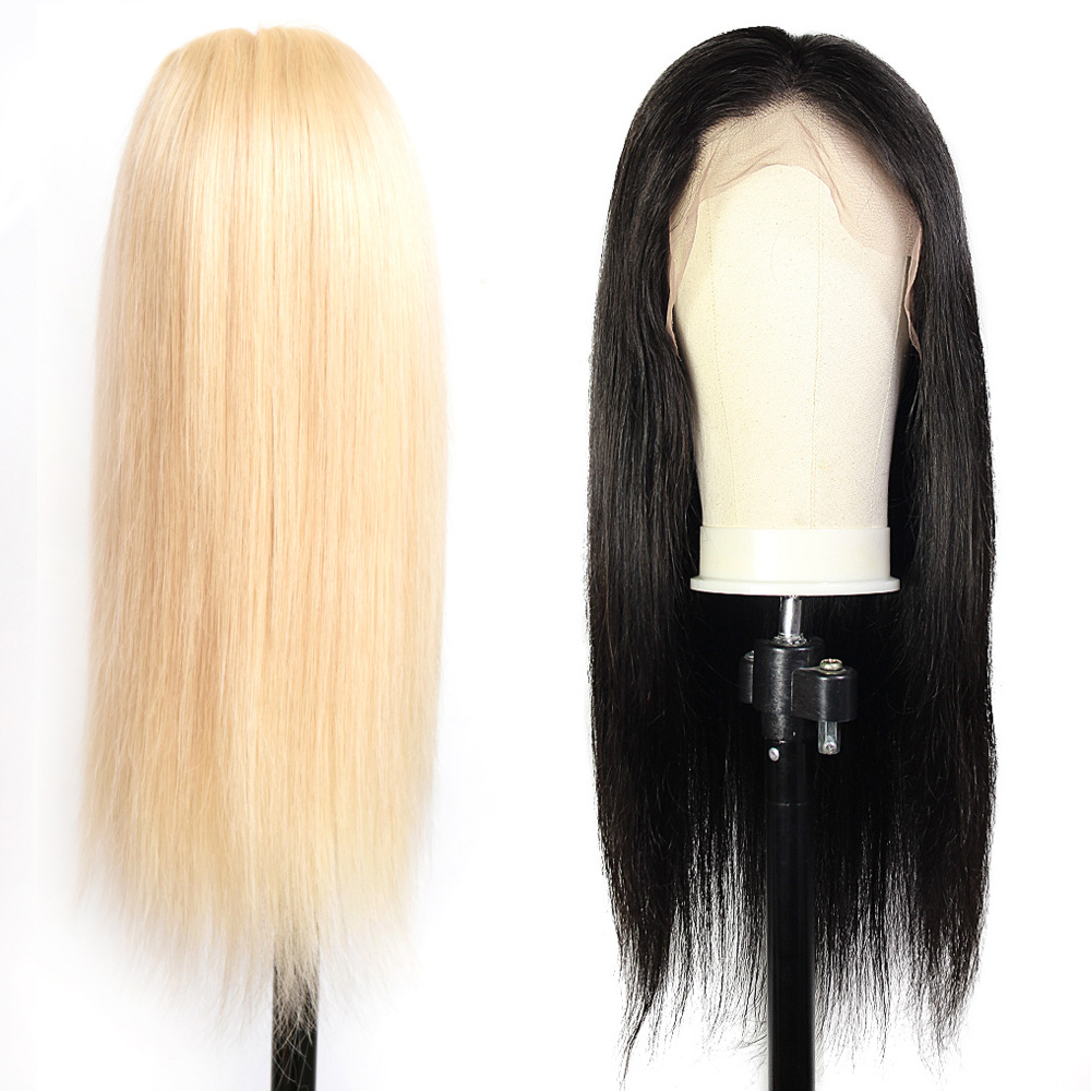 pre plucked cheap wholesale premium human hair 360 virgin 13x6 blonde transparent thin HD full swiss film lace front frontal wig