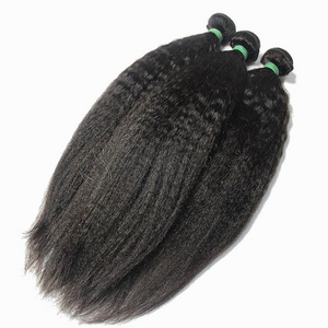 Unprocessed brazilian kinky straight hair cheap good quality hair weave