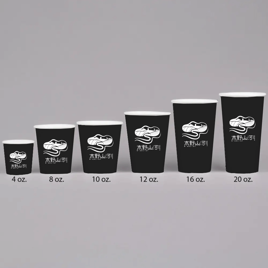 LOKYO manufacture custom black white cup 24oz double wall disposable coffee espresso paper cups with your own logo