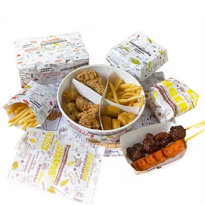 A set fast food packing bag Korean fried chicken chop packing box hamburger popcorn chicken take out chips box