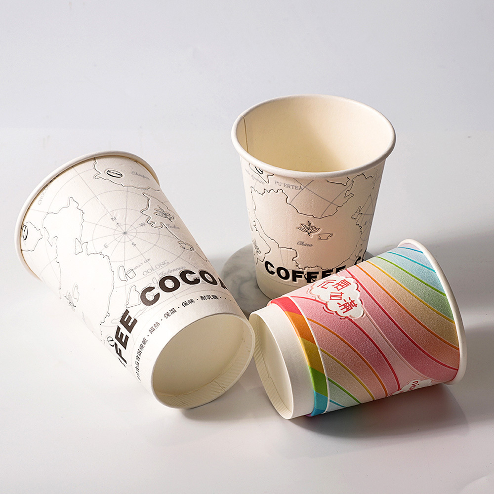 LOKYO 8oz 10oz 3D pe coted double layer insulated jolly cups 3D custom print logo coffee paper cup with lid