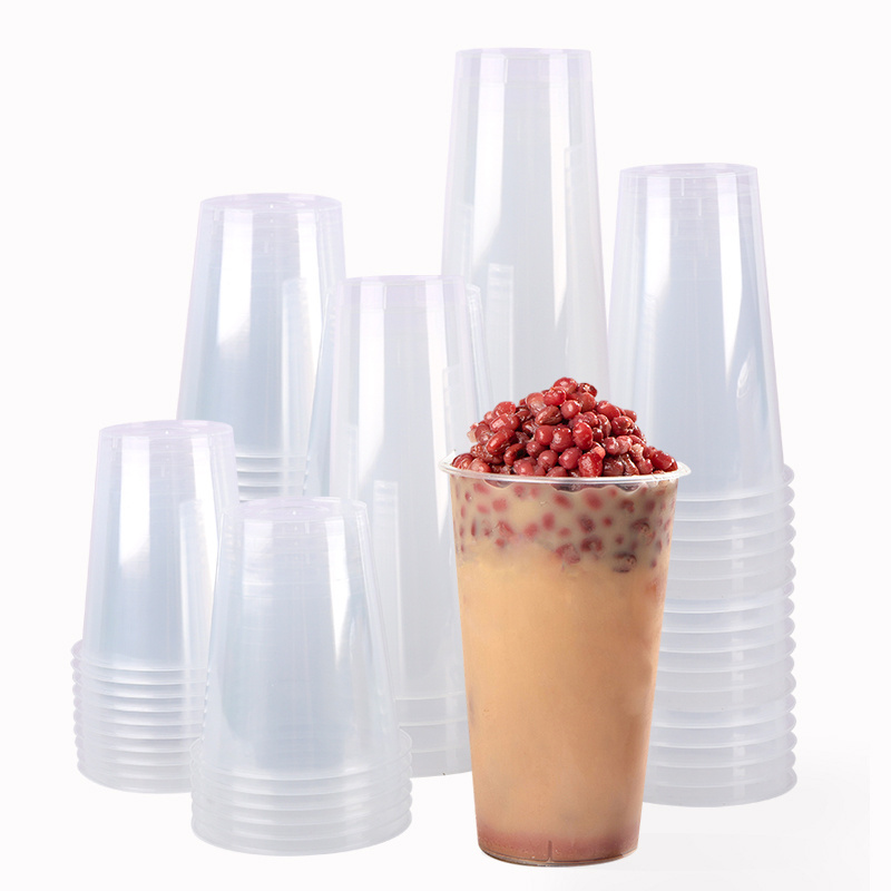 LOKYO 8 16 22 32 oz plastic cups wholesale pp injection juice cold coffee milk boba bubble tea cup disposable