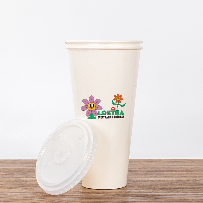 LOKYO Custom logo 1.3L takeaway vasos desechables para fiesta cold drink sodas 44oz single wall paper cup