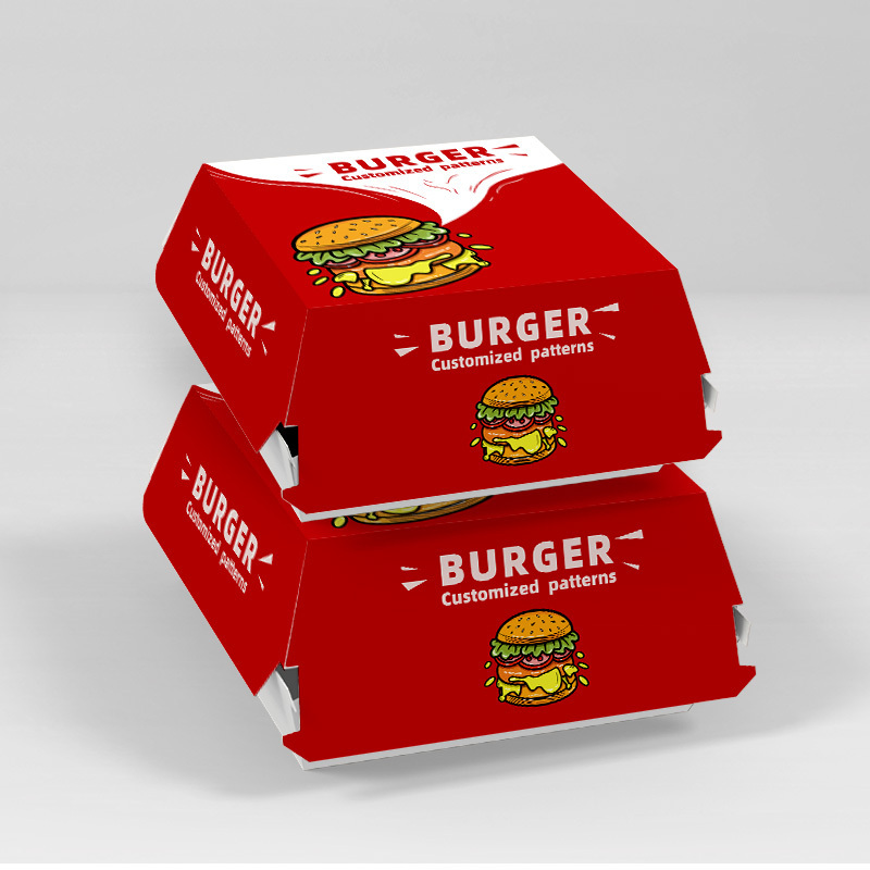 LOKYO Customized take away fast food packaging wholesale to go fried chicken hamburger burger box