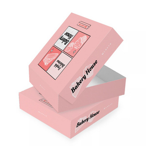 LOKYO printed square customized pizza bakery cupcake container pink donuts boxes with logo