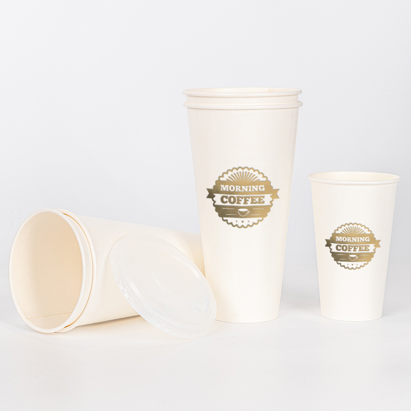 LOKYO Custom design 1.3L disposable pla white juice sodas cold drink cup 44oz single wall paper cup with logo