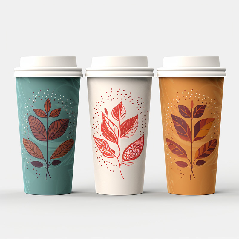 LOKYO 8 10 12 16 20 oz Single wall paper cup take away disposable pla biodegradable coffee cups with lids