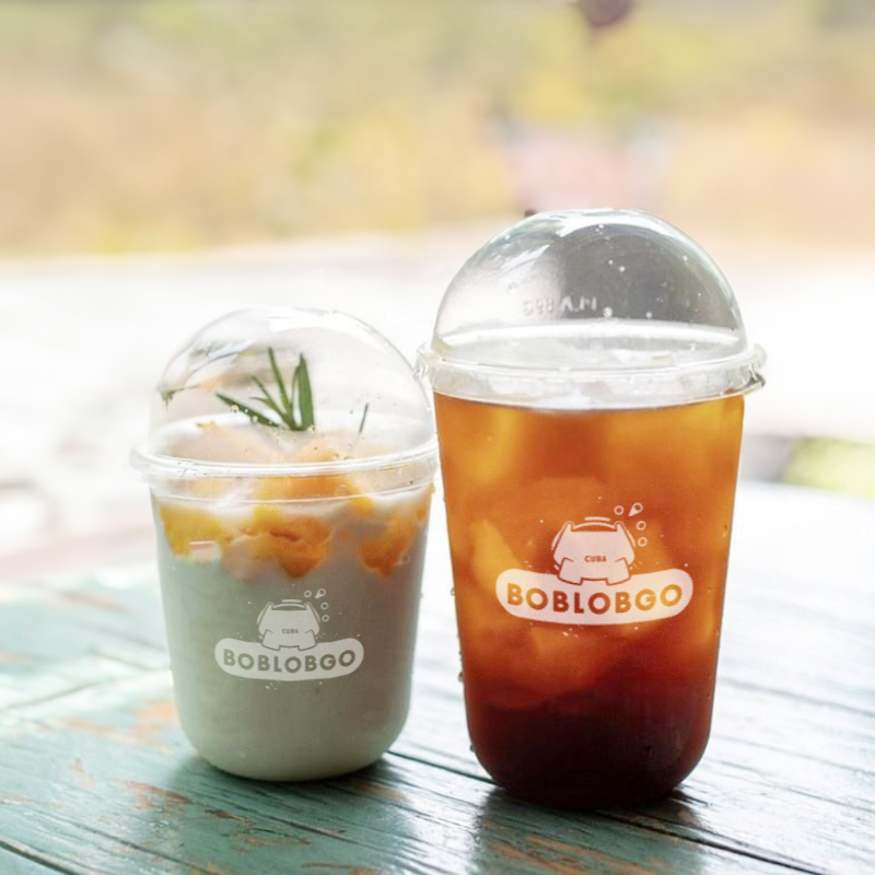 LOKYO 8oz 12oz 16oz 32oz Custom logo pp disposable u shape juice smoothie boba bubble tea plastic cup with lids