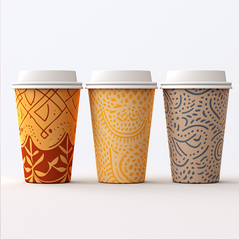 LOKYO 8 10 12 16 20 oz Single wall paper cup take away disposable pla biodegradable coffee cups with lids