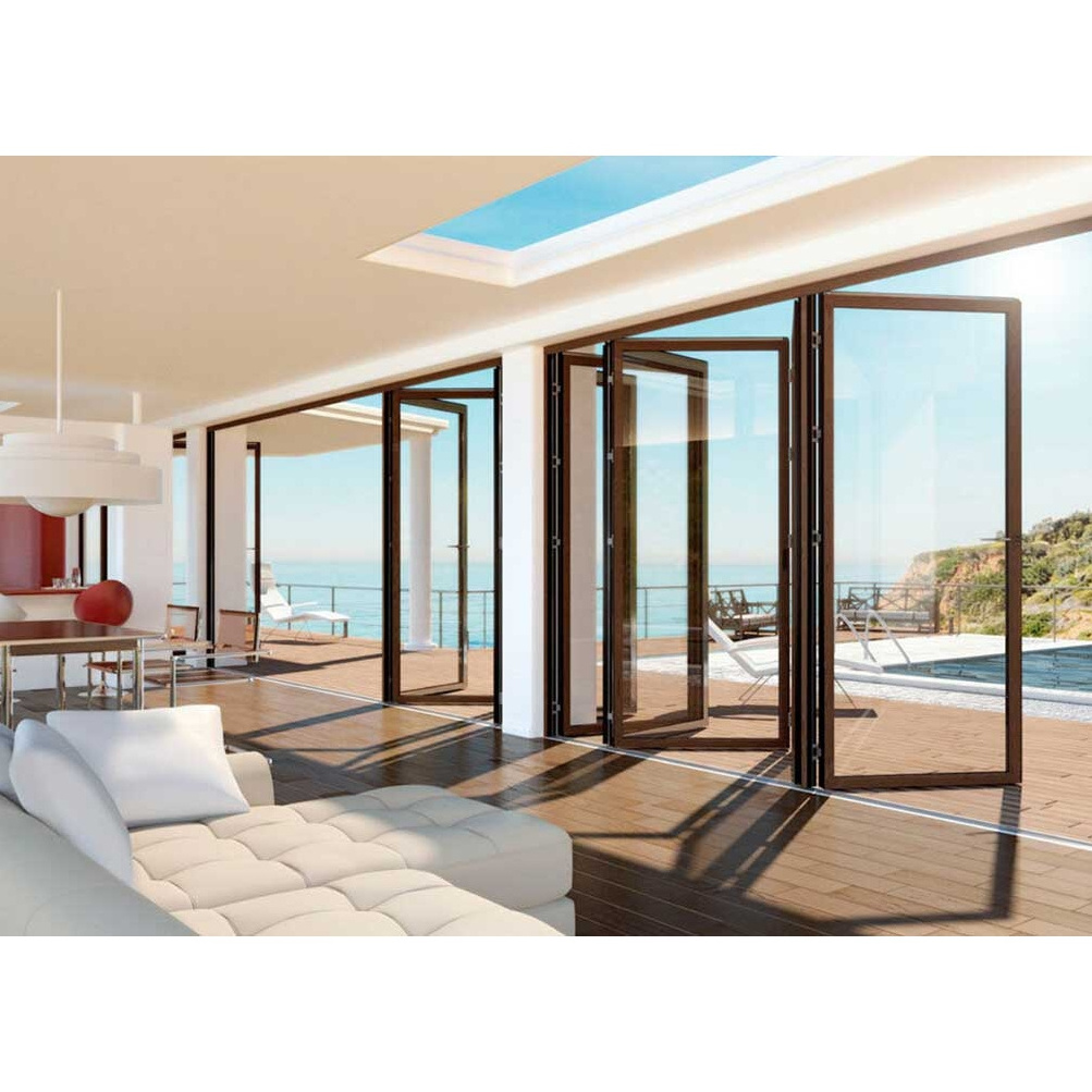 Furniture Glass Door Exterior Aluminum Horizontal Accordion Swing Doors System Bifold Garage Folding Doors For Rooms