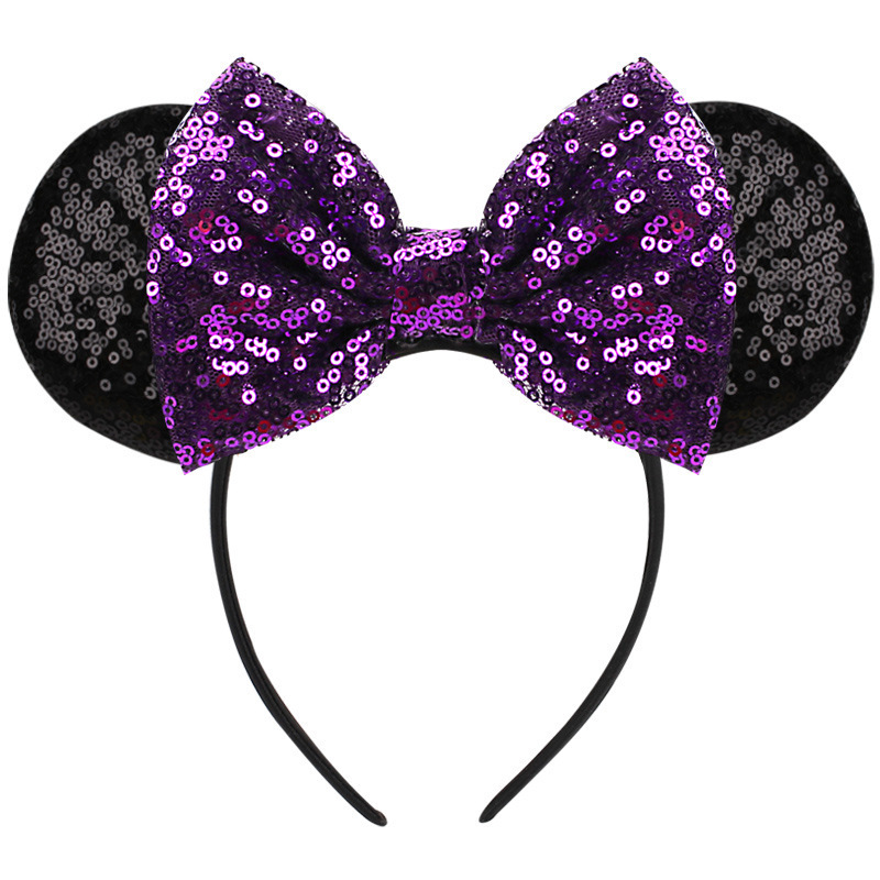 2023 Hot sale sequin mickey ears hair hoop mickey and minnie sequin mouse ears for kids