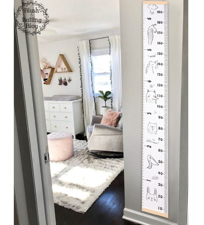 Wooden Wall Hanging Wall Sticker For Kids Room Decoration Height Measure Ruler Wallpaper Baby Growth Chart