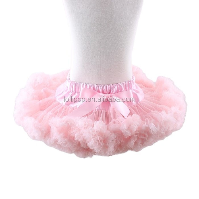 New Baby Kids Girls Tutu Pettiskirt Girls solid baby blue soft chiffon  Pettiskirt Princess Skirt