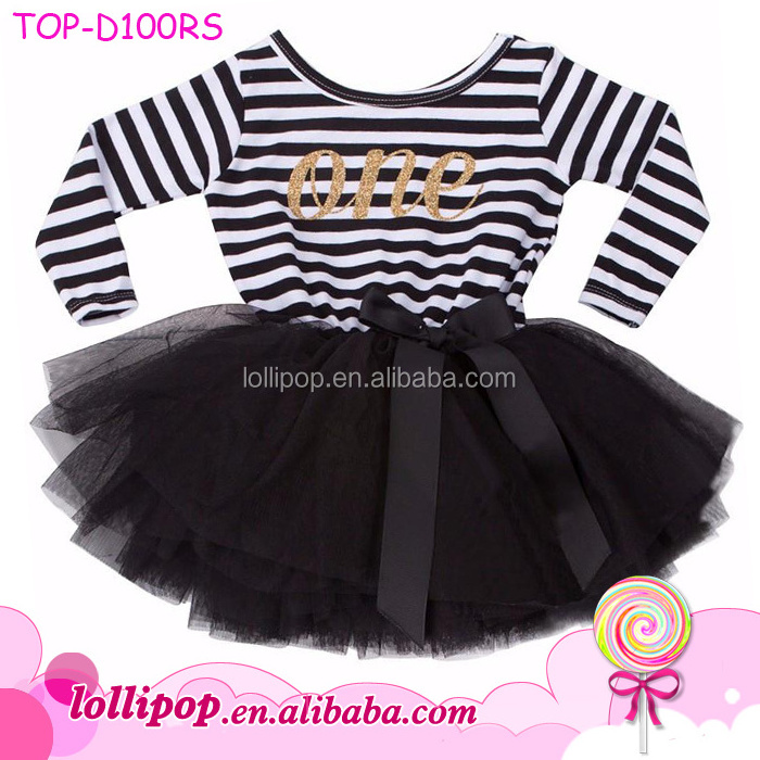 Long Sleeve Baby Girl Green And White Stripe Tutu Dress With Red Tulle Skirt For Christmas Holiday Kids Party Dresses