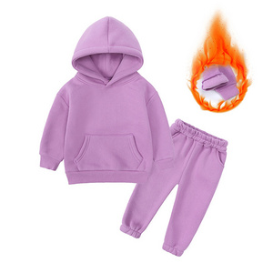 Baby Clothing Sets Fleece lining Hooded sweatshirt Tops Pants boy girl kid Tracksuit Sports Clothes