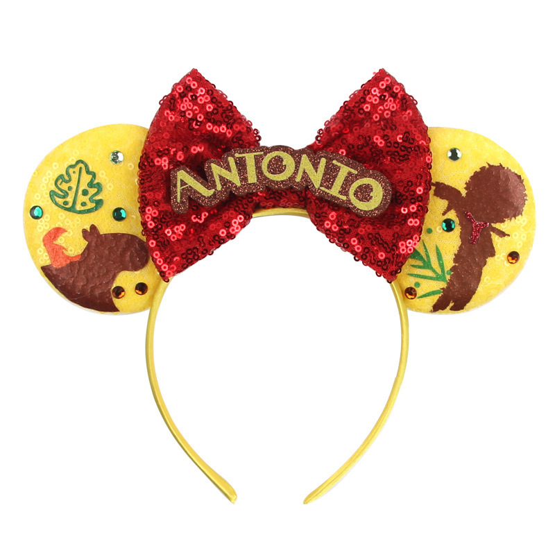 Princess Head Bopper Cosplay Costume Tiara Butterfly Flower Sequin Girl Mouse Ear Headbands with Daisy Sunflower