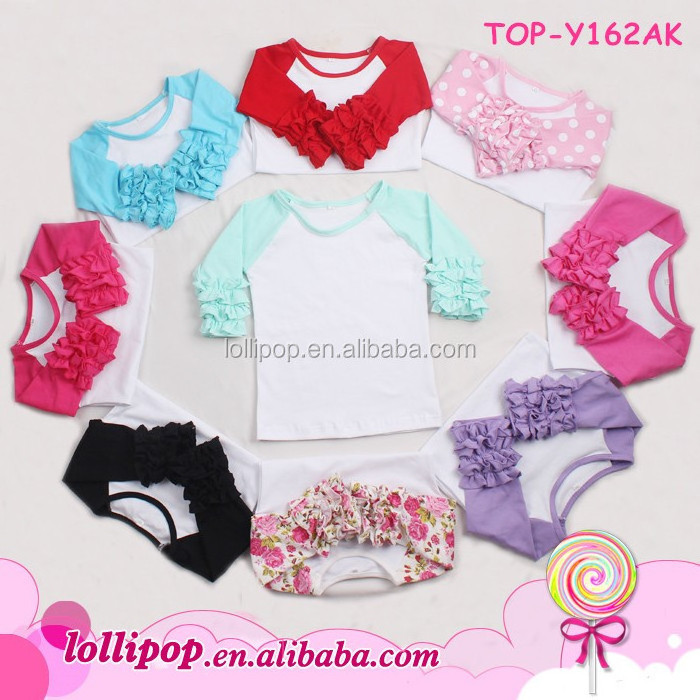 Baby America Apparel Icing Ruffle Raglan T-Shirt Wholesale Girls Monogrammed Mardi Gras Ruffle Raglan Shirt