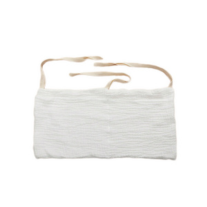 100% Cotton Two Pockets Muslin Storage Bag Baby Bed Diaper Hanging Storage Bag Crib Organizer