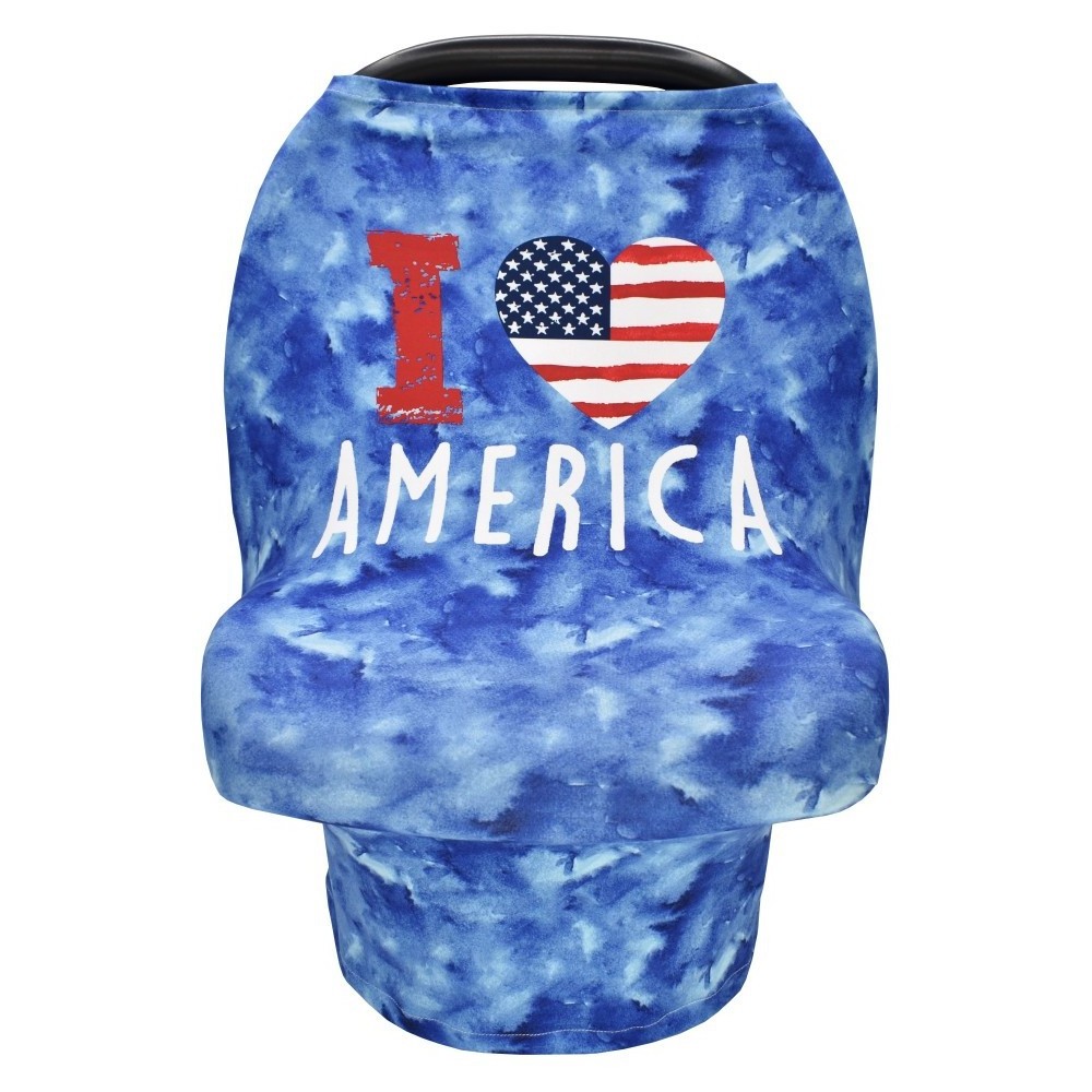 2023 New 4th of July America Flag Nursing Breastfeeding Cover Scarf Baby Car Seat Canopy Stroller Infant Carseat Covers