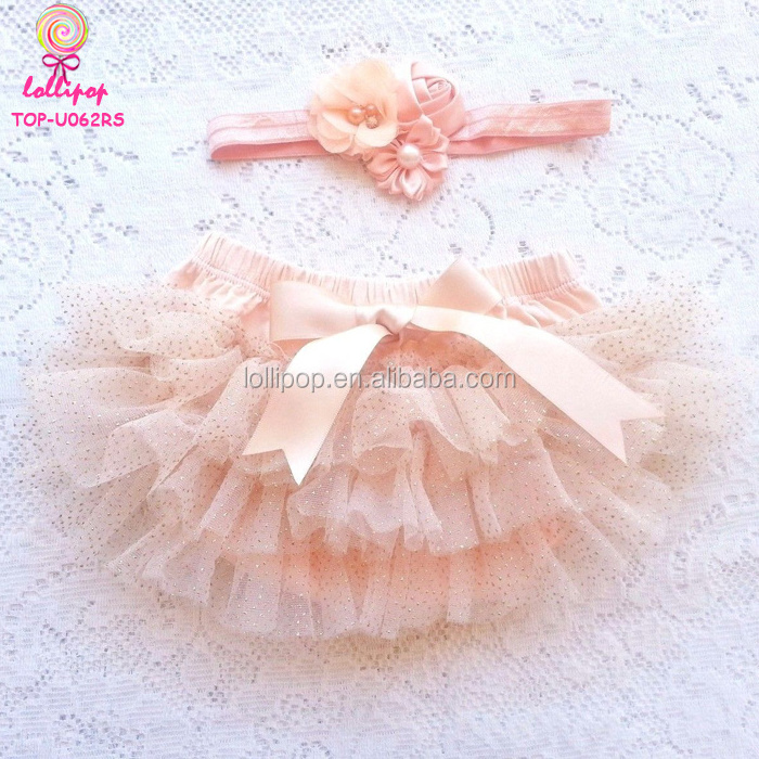 Lovely Baby Diaper Cover pink two tones All Around Chiffon Ruffle Tutu Baby Girls Bloomer infant rainbow chiffon tutu bloomer