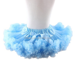 New Baby Kids Girls Tutu Pettiskirt Girls solid baby blue soft chiffon  Pettiskirt Princess Skirt