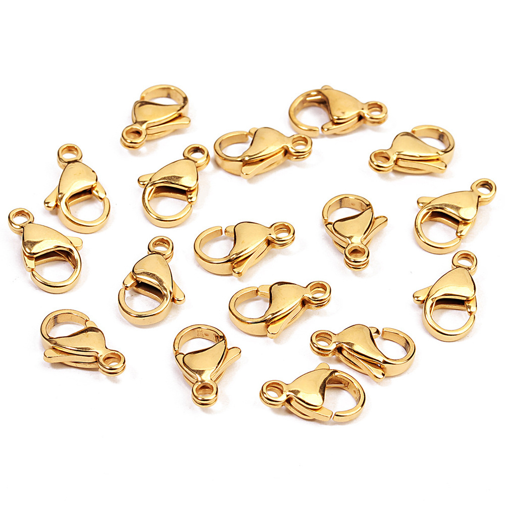 Wholesale PVD 18k Gold Plated lobster Clasps jewelry accessory stainless steel Lobster clasp for Necklace