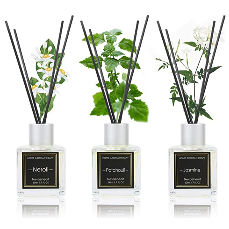 wholesale clear glass bottles fragrance reed diffuser with rattan sticks