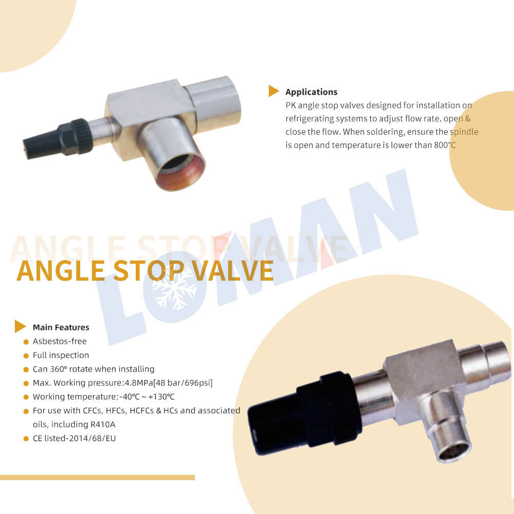 LOMAN HVAC Systems Refrigeration Parts Copper Tube Valve Air Conditioner Copper compressor rotalock shut off valve