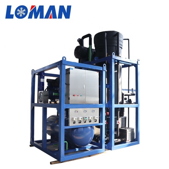 Loman commercial ice machine 1ton 1000kg day tube ice making machine 1ton5ton for ice factory and plant