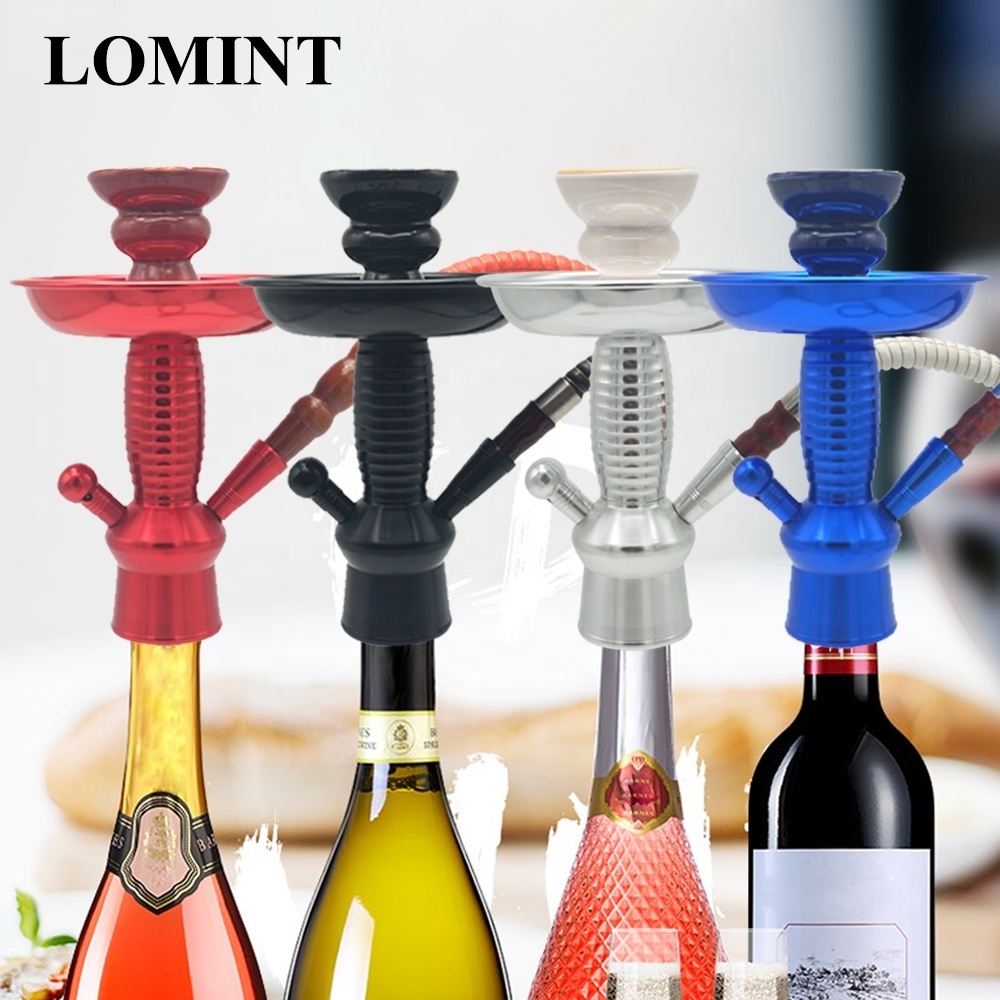 LOMINT Hookah Stem Set Aluminum Alloy Shisha Water Pipe For Wine Champagne Beer Glass Bottle DIY Accessories 20cm 25cm 30cm Tube