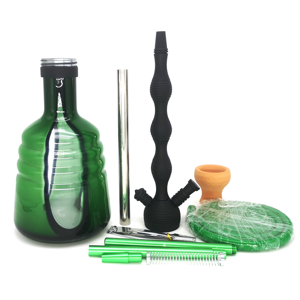 LOMINT 65cm Black Green Zinc alloy Large Hookah Shisha Chicha Narguile Glass Smoking Water Pipe SH-819