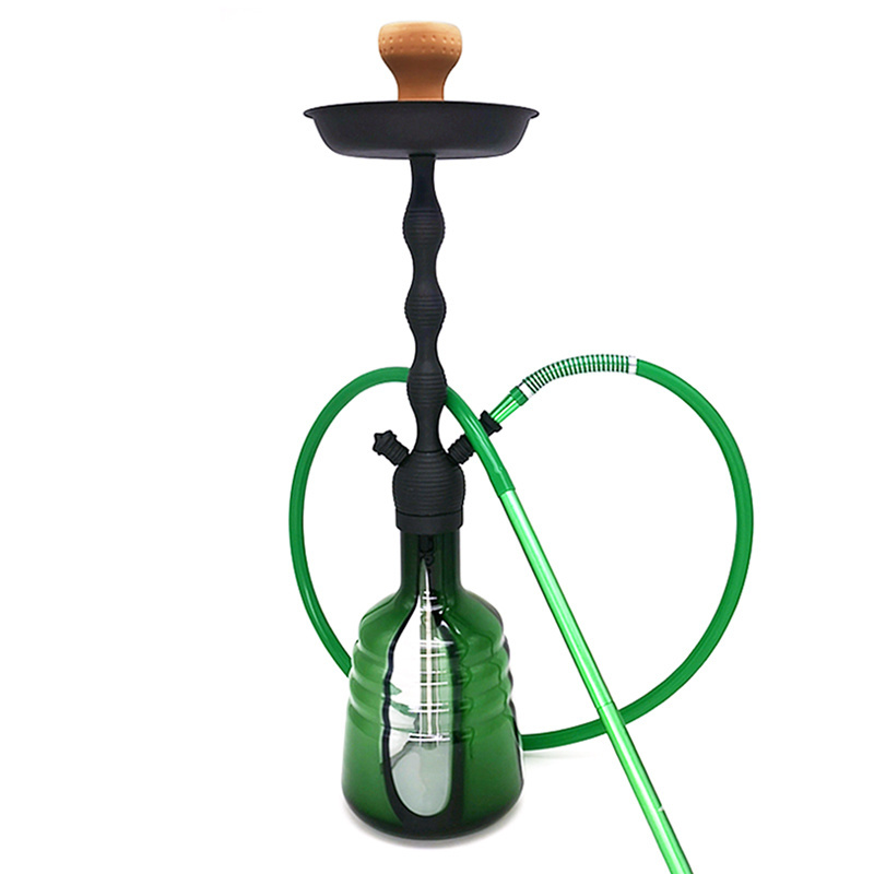 LOMINT 65cm Black Green Zinc alloy Large Hookah Shisha Chicha Narguile Glass Smoking Water Pipe SH-819