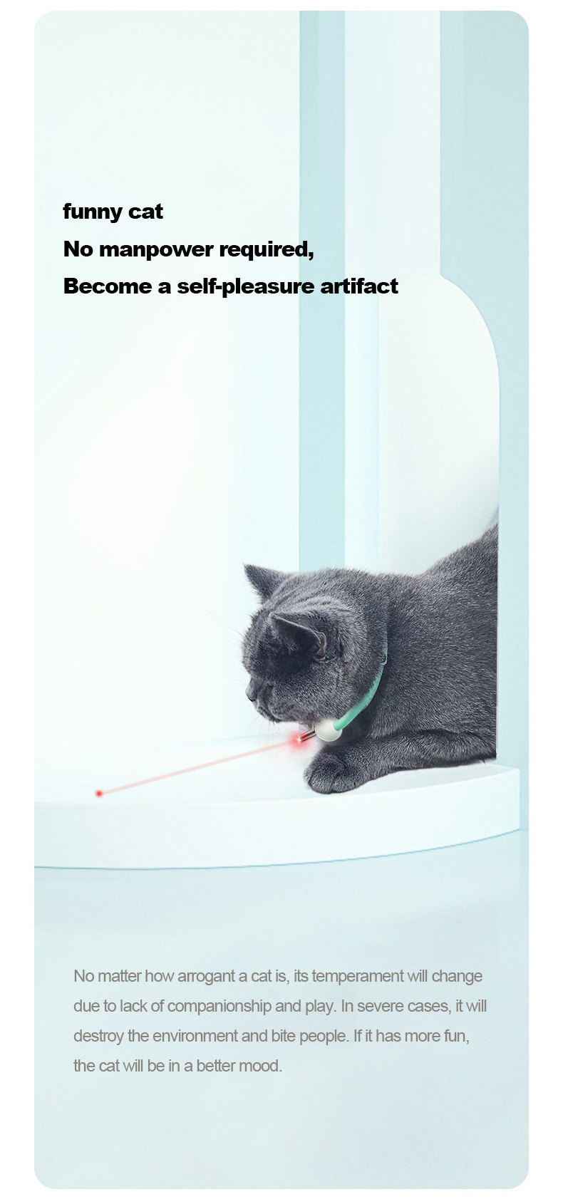 Automatic funny laser Cat Toys Electric Smart Amusing Collar for Kitten Interactive Pet cat laser Toys