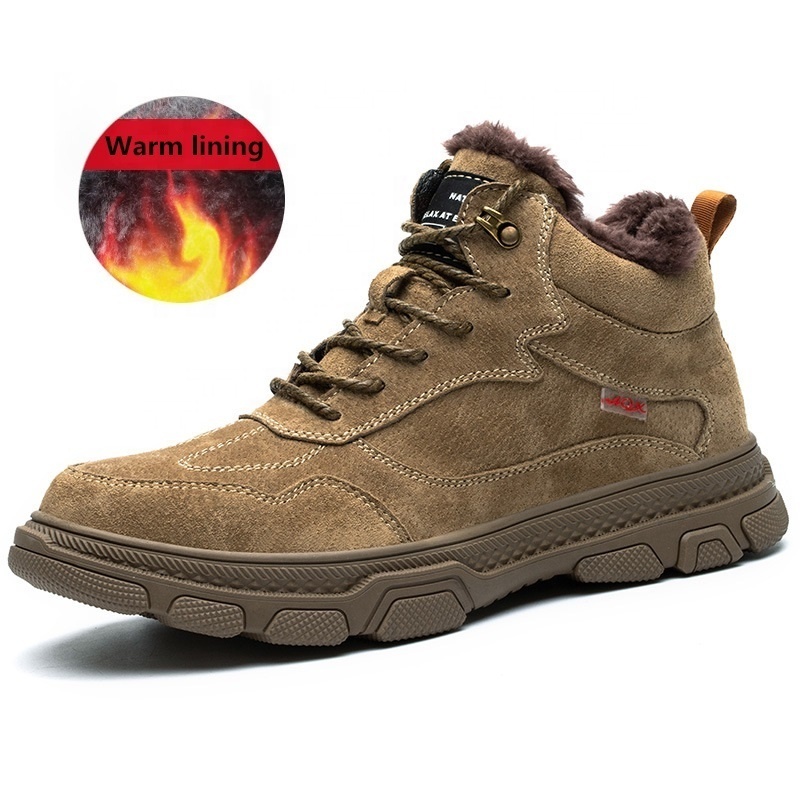 Hot selling winter Security Boots Factory Wholesale Puncture Proof Work Construction Steel Toe Warm Safety Shoes for Men