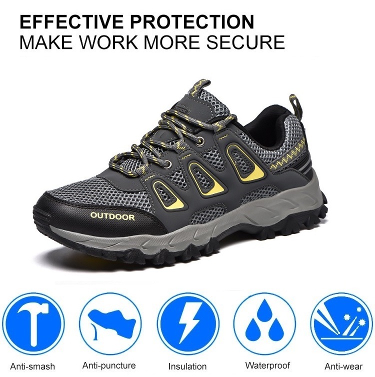 Customized High Quality Light Weight Customized Steel Toe Men Work Boots Anti Puncture Breathable Safety Shoes