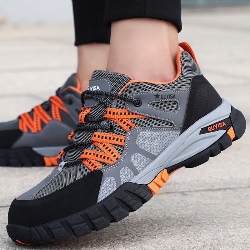 Men's Fashion Lightweight Waterproof Mountaineering Sports Safety Shoes Anti-smashing Anti-puncture Industrial Safety Shoes