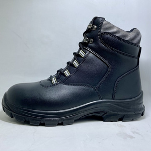 Customized High quality Mid Cut Steel Composite Glass Fiber Toe Genuine Leather Men Work Safety Shoes Boots