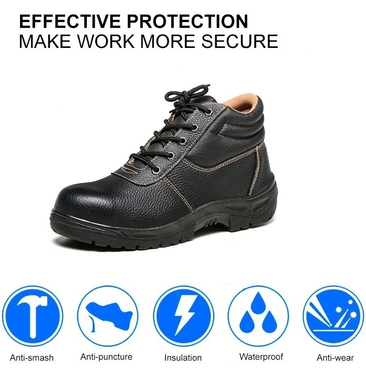 Customized Anti-Impact Men Work Boots Steel Toe Slip Resistant Work Safety Industrial Safety Shoes For Men